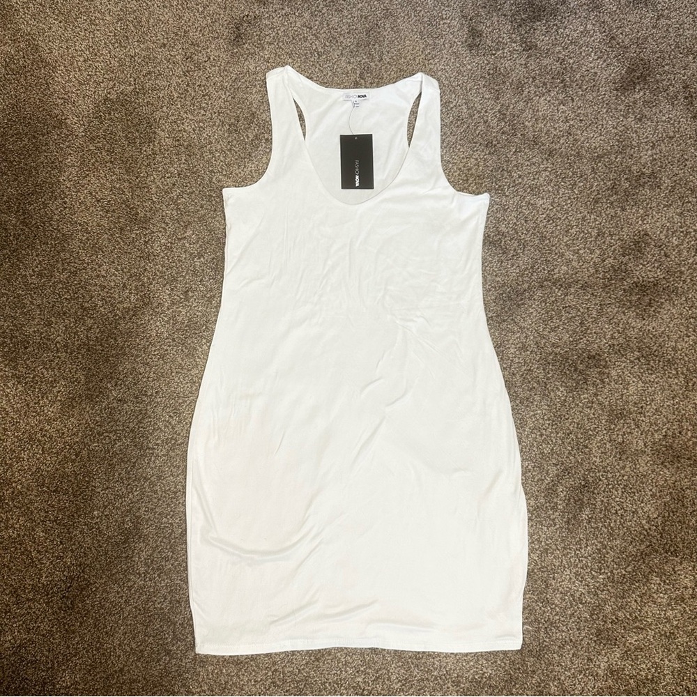Fashion Nova White Sleeveless Bodycon Dress